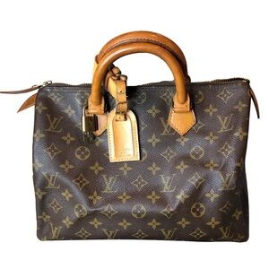 LOUIS VUITTON Monogram Speedy 30 Boston Travel Overnight Tote Bag LV 30